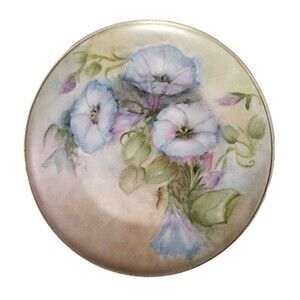 Vintage 1978 Real S. Paulo Brazil Blue Morning Glory Porcelain Plate Signed